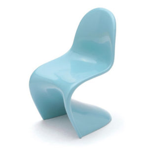 Miniature Panton Chair - Blue, ABS and PVC material, 1/12 scale, H65 W40 D51 (mm) - Perfect collectible for design enthusiasts.
