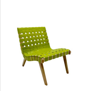 Miniature Risom Lounge Chair in green, made from ABS and PVC materials, with a 1/12 scale and dimensions of H82 W51 D57 (mm), from the Design Interior Collection.