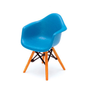 Miniature Eames DAW Chair in Blue, a stunning replica of the iconic design by Charles and Ray Eames.